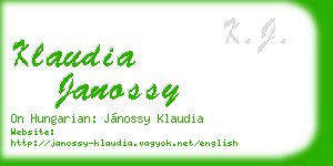 klaudia janossy business card